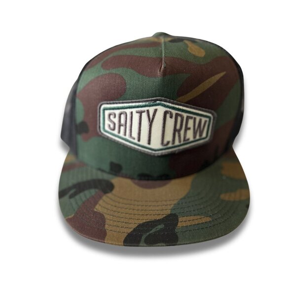 Salty Crew Camo Snapback Hat Adjustable Mesh Back Mens/Womens 64% Polyester 36% - Picture 2 of 6